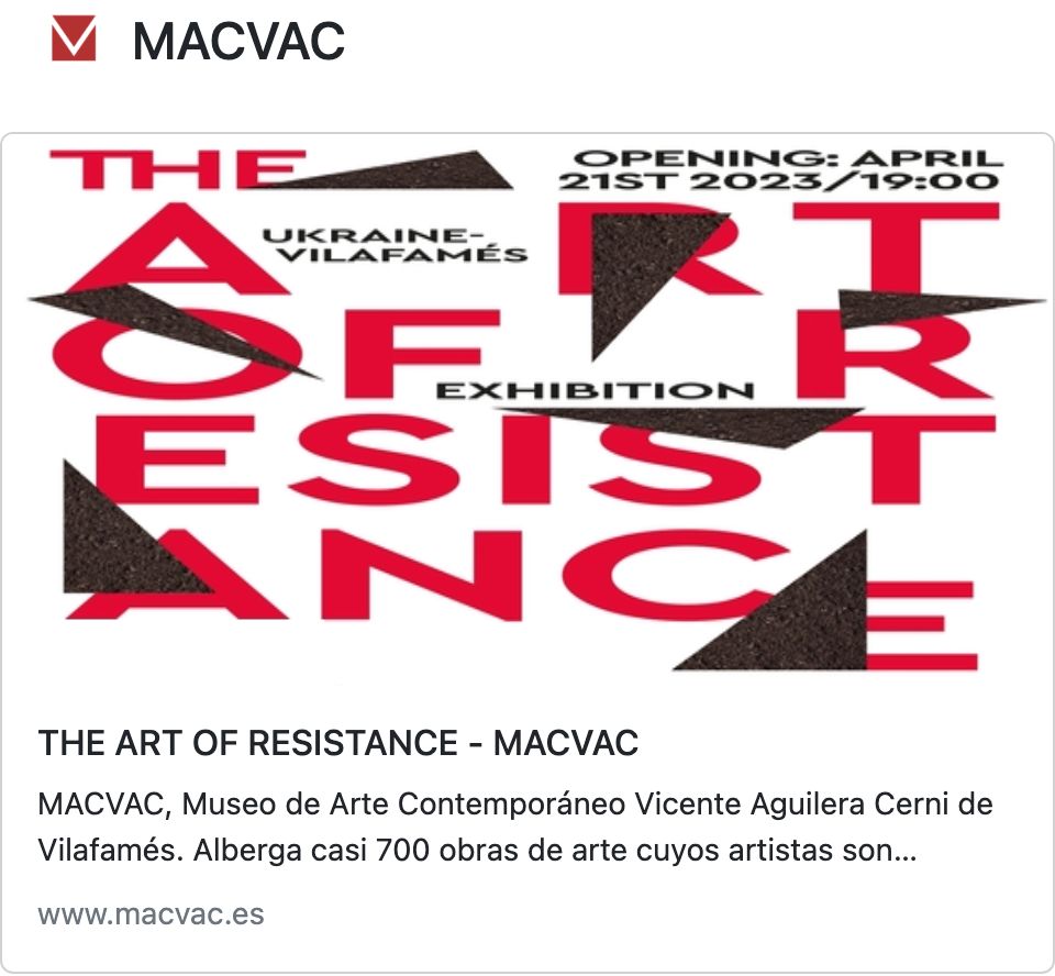 Exposición de obras de artistas ucranianos realizadas durante la guerra. Desde el 21 de abril de 2023.